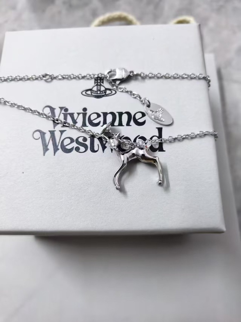 Vivienne Westwood Silver Deer Pendant Necklace